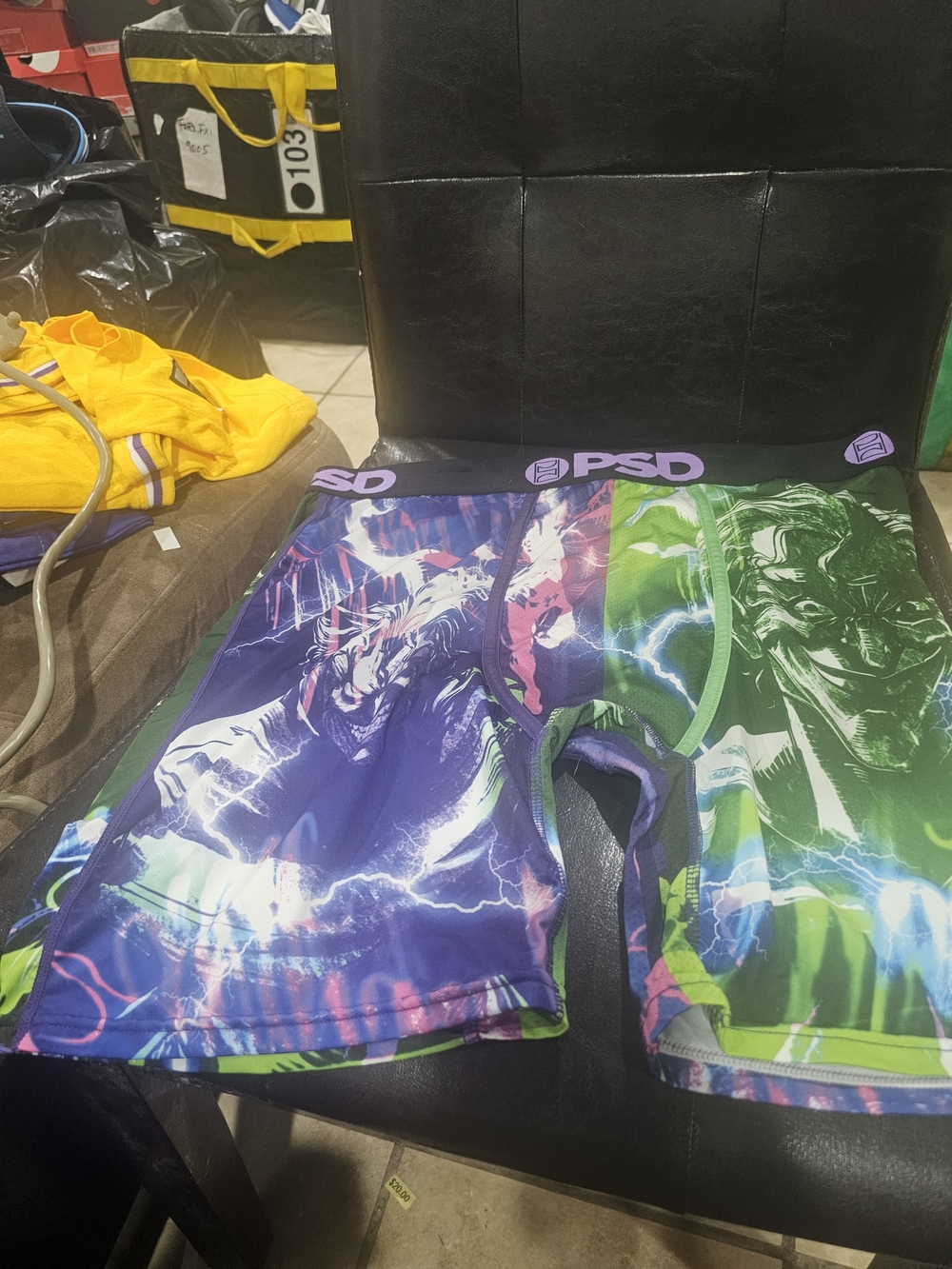 PSD Kids Lightning Graphic Compression Shorts - Green & Purple